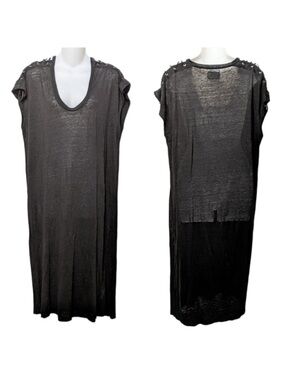 SACK'S 100% Linen Shoulder Lace-Up Midi Dress S